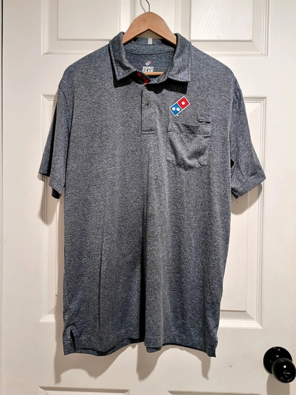 Domino's Gear Polo Gray Polo Size Medium Like New
